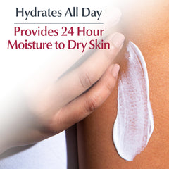 Eucerin cream dispensed to show non-greasy finish and coverage
