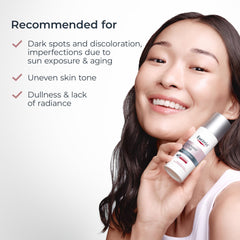 Eucerin illustrative before and after concept showing even-tone improvement benefit
