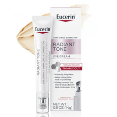 Eucerin tube front view showing product for instant brightening