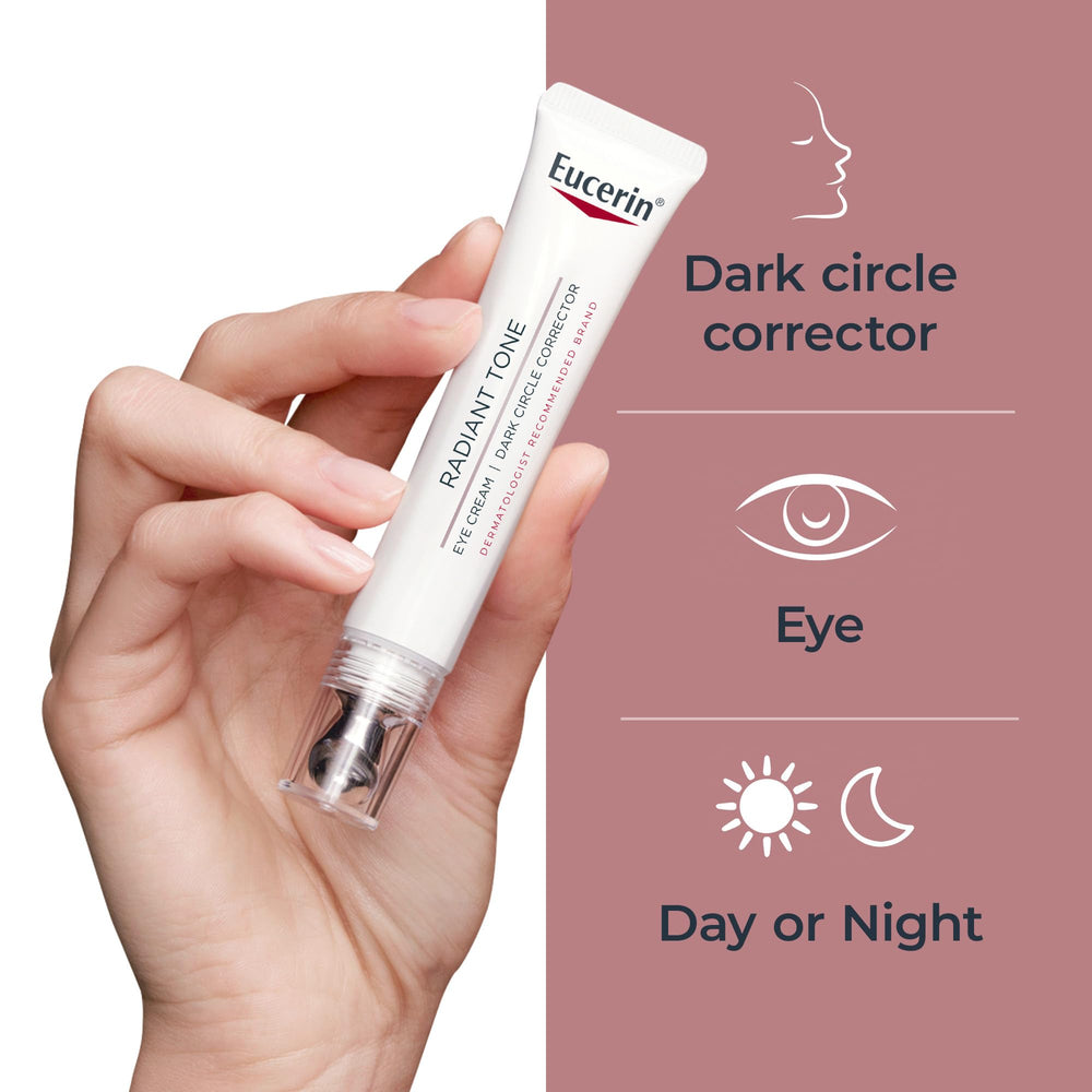 Eucerin product label close-up listing Thiamidol and hyaluronic benefit