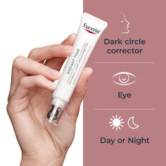 Eucerin product label close-up listing Thiamidol and hyaluronic benefit