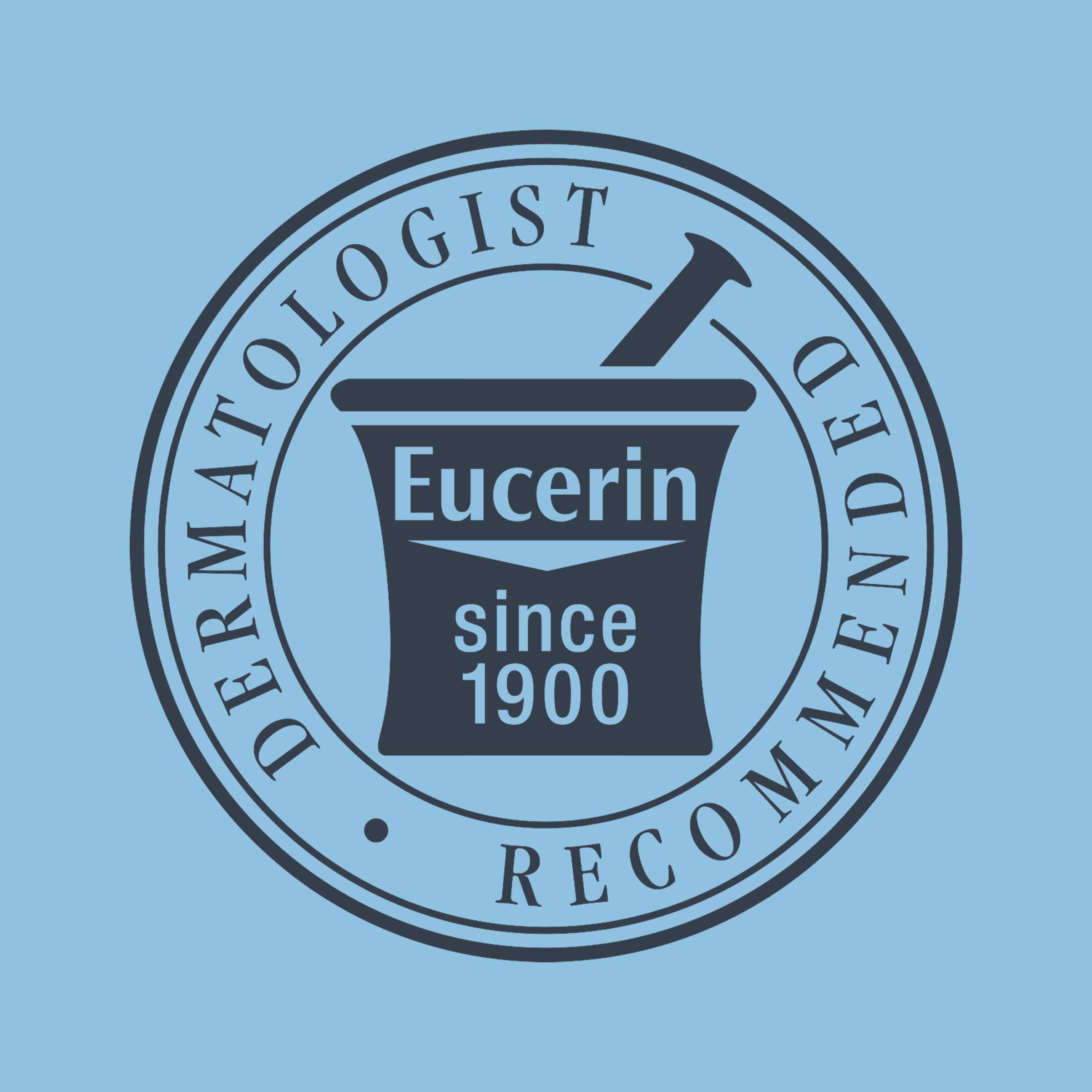 Eucerin three-bottle pack arranged to show value and multiple-location supply