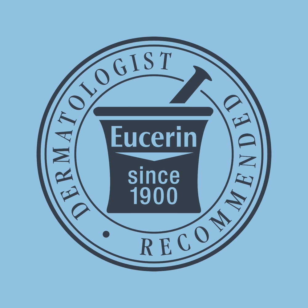 Eucerin three-bottle pack arranged to show value and multiple-location supply