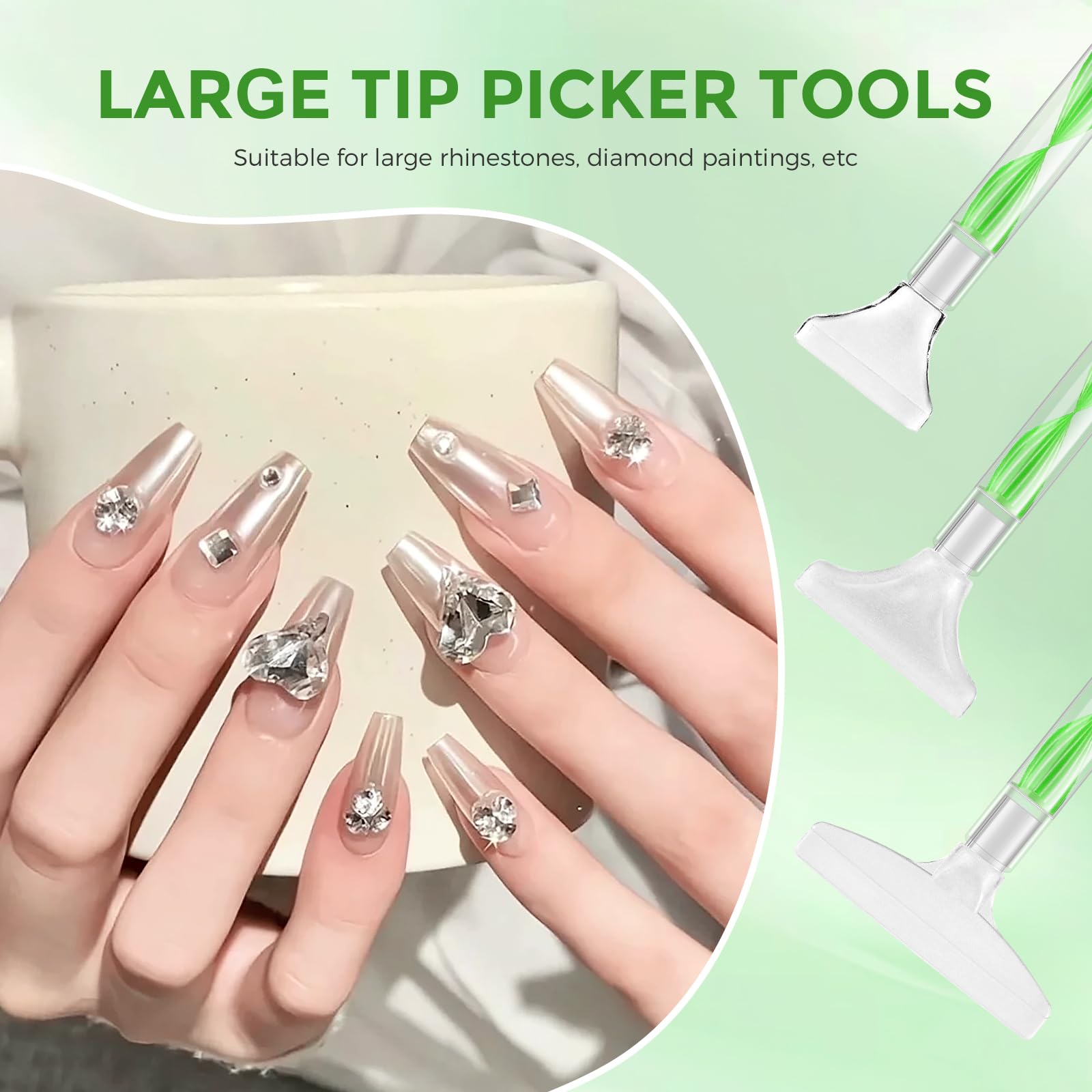 Eudaicful storage box with sorted rhinestones for quick access and organization