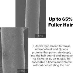 Eufora shampoo lather texture close-up demonstrating gentle foam