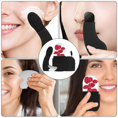 EUHBLE tool held against face showing ergonomic size and comfortable grip