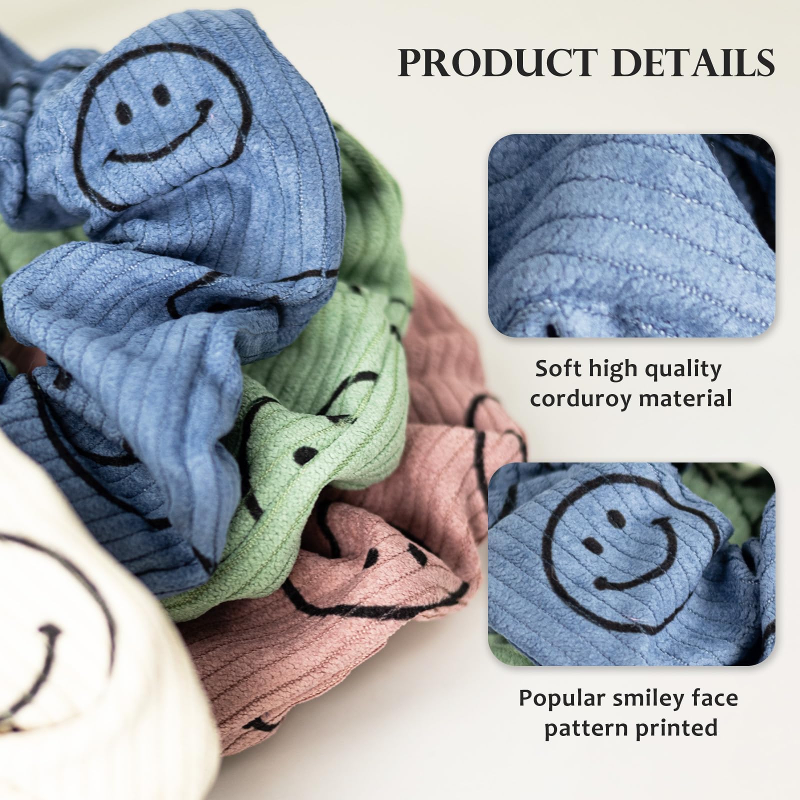 Eunoir scrunchie stretched on hand demonstrating strong elastic and fit