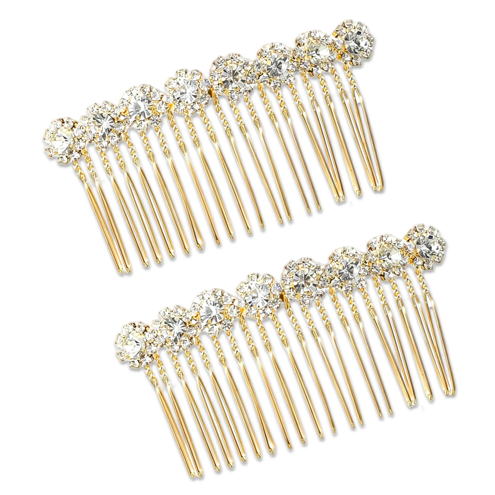 EupHHonycs front view showing gold rhinestone and pearl design, elegant accent