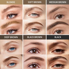 Euphily before and after brows illustrating fuller, natural-looking volume
