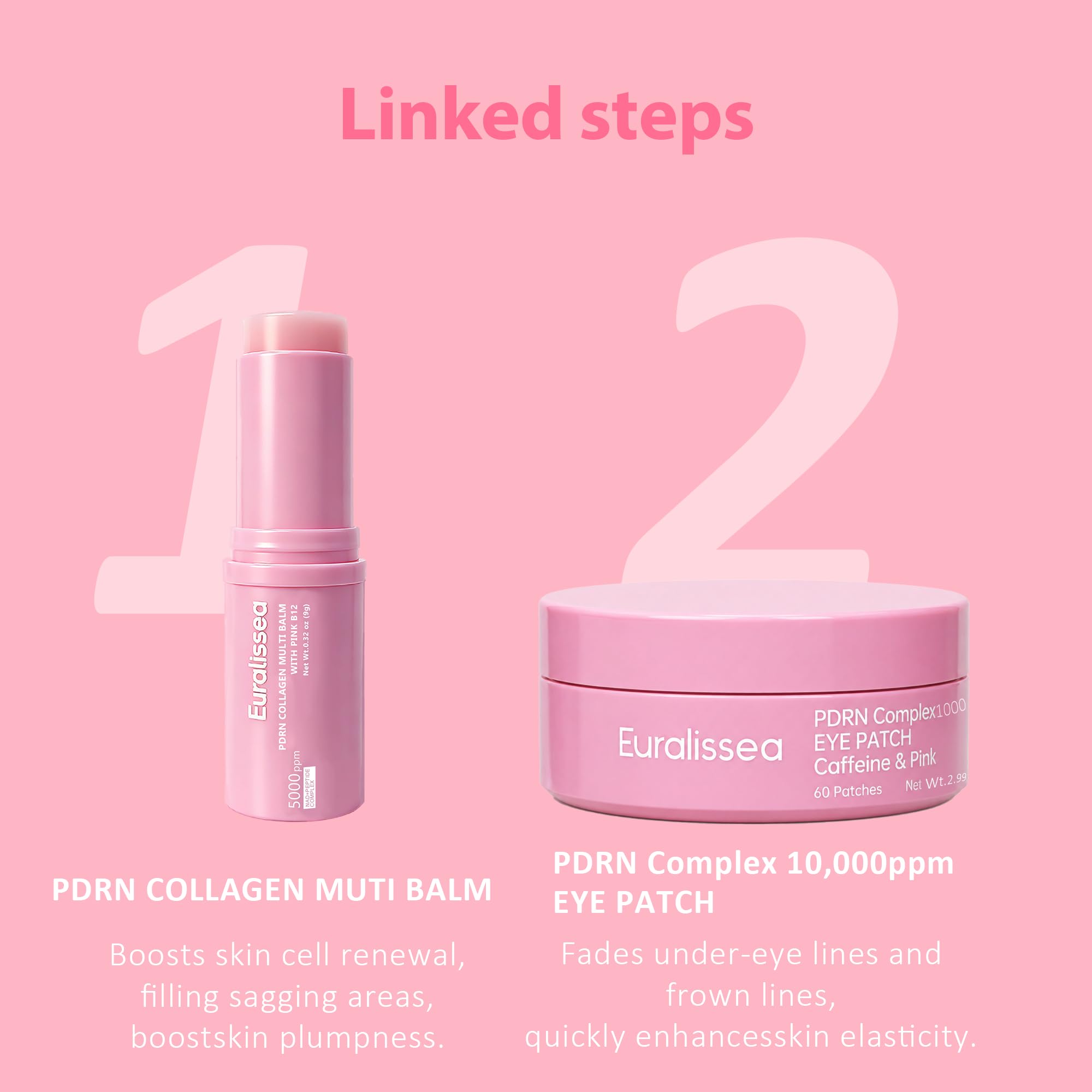 Euralissea balm applied under eye, smoothing and moisturizing benefit