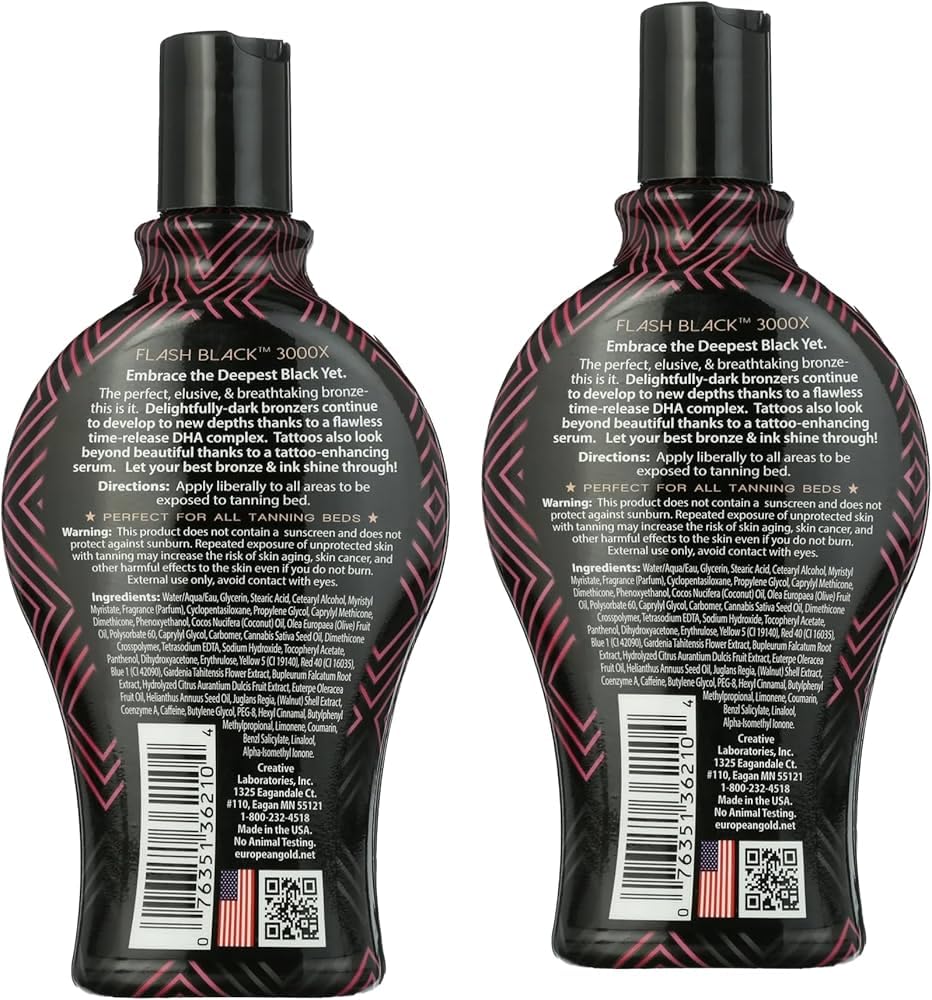 European Gold Flash Black applied on model arm showing richer color and tattoo enhancement