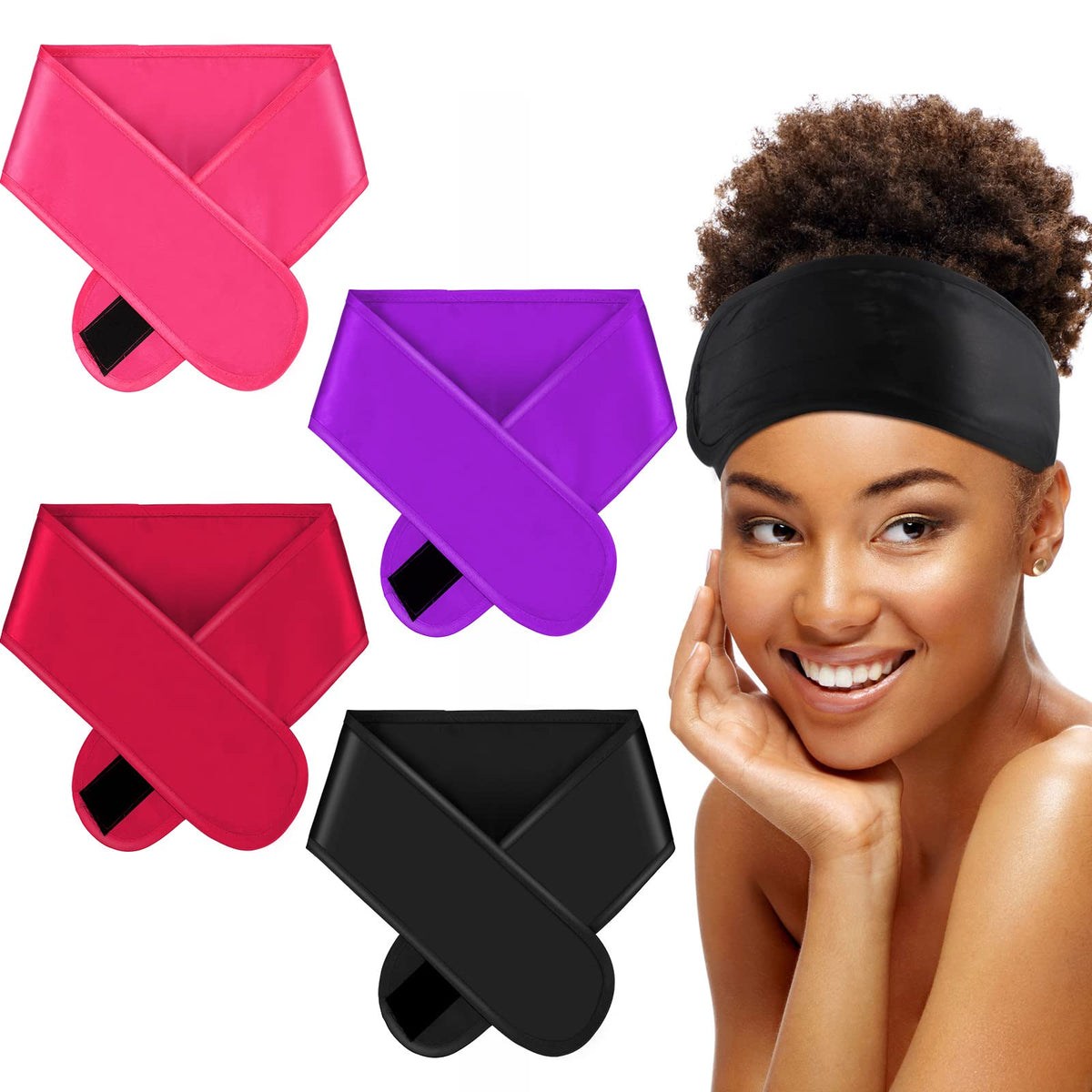 Eurzom front view showing four-color satin wraps, protects styles
