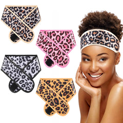 Eurzom front view of four leopard satin wraps showing variety and protection