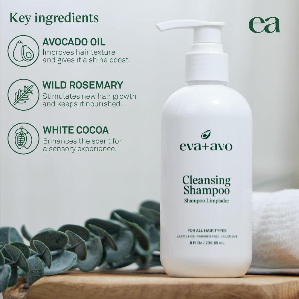 EVA + AVO creamy lather texture close-up demonstrating gentle foaming action