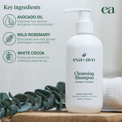 EVA + AVO creamy lather texture close-up demonstrating gentle foaming action
