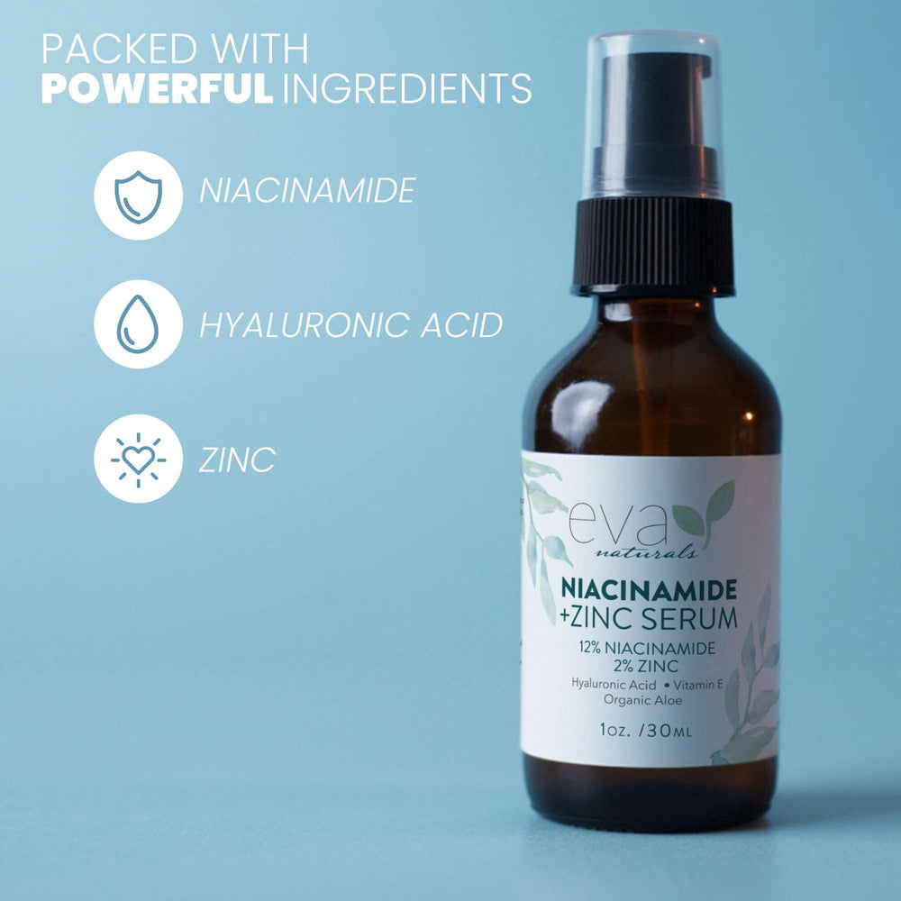 Eva Naturals before and after texture example illustrating visible pore and tone improvement