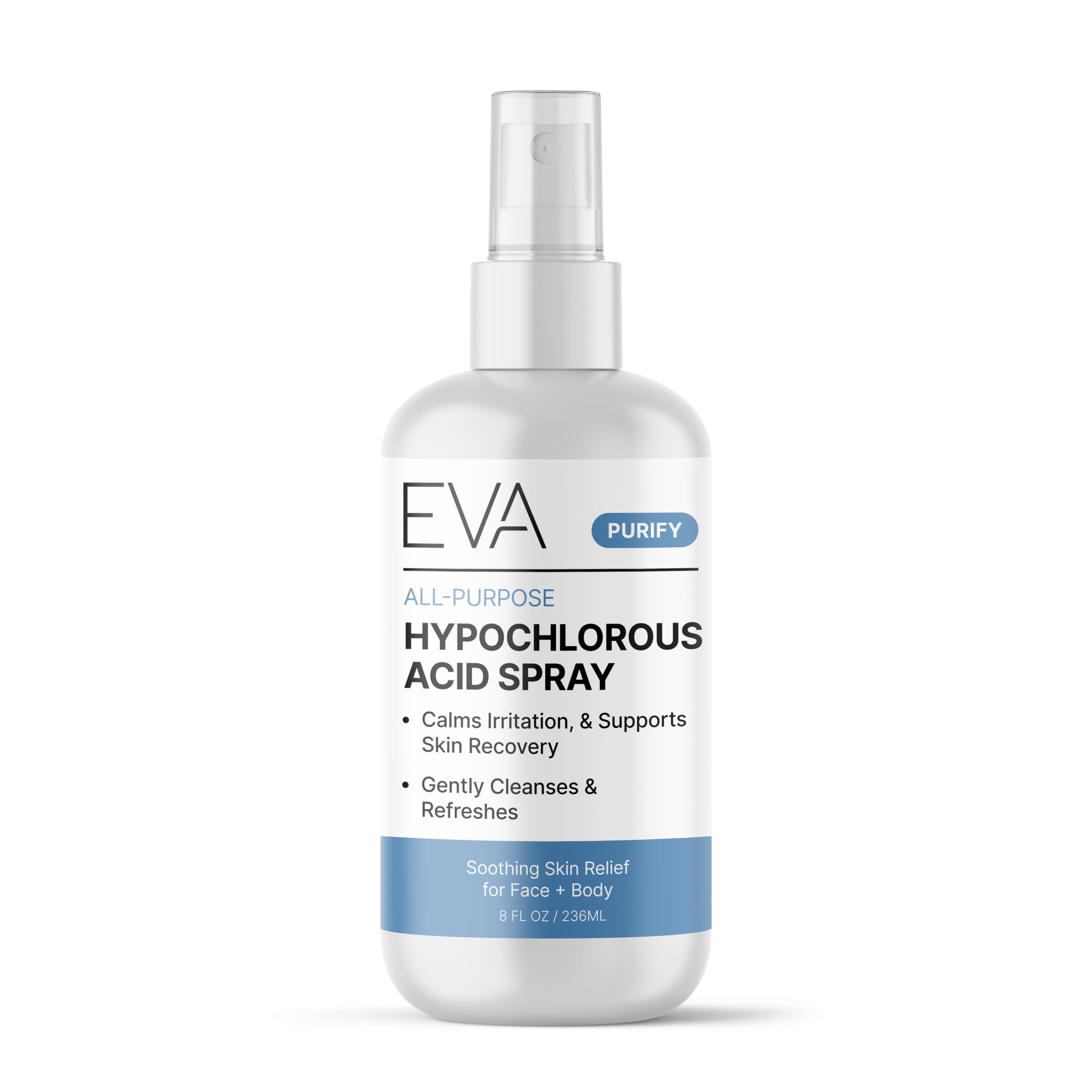 Eva Naturals front spray bottle displayed, easy daily refresh
