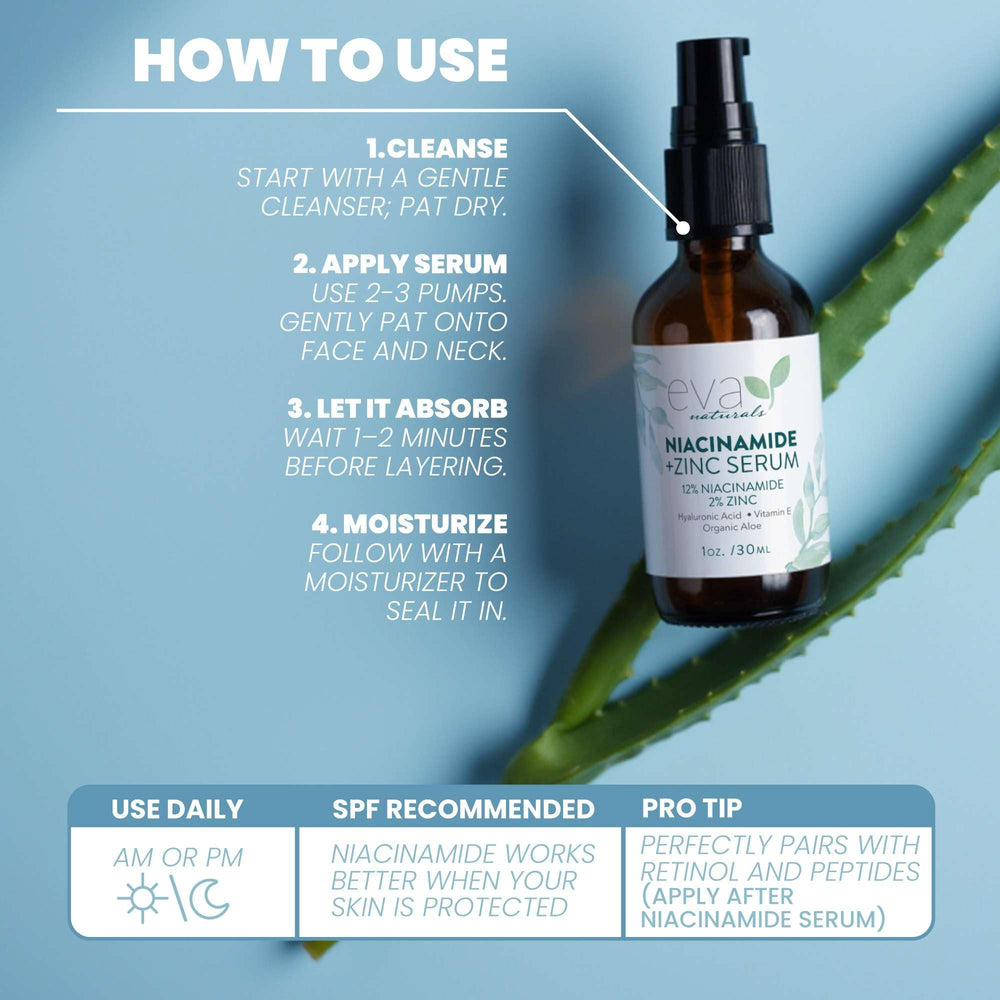 Eva Naturals bottle in hand for scale to show 1 oz compact, travel-friendly size