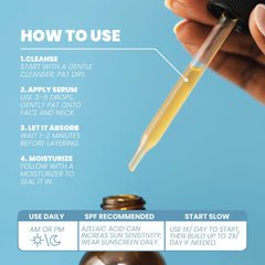 Eva Naturals pump dispensing serum drop for precise, quick absorption