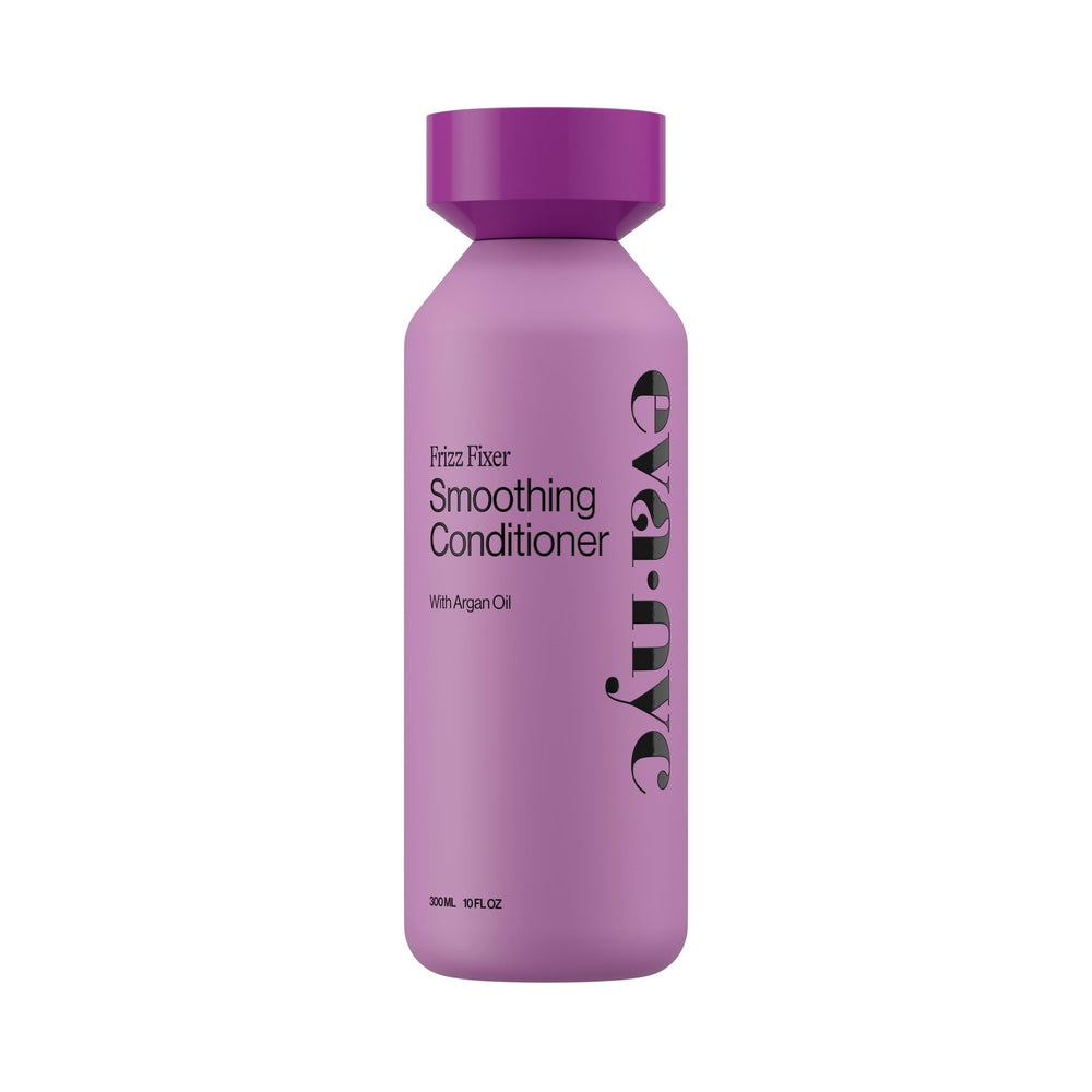 EVA·NYC front bottle showing product and warm vanilla scent benefit