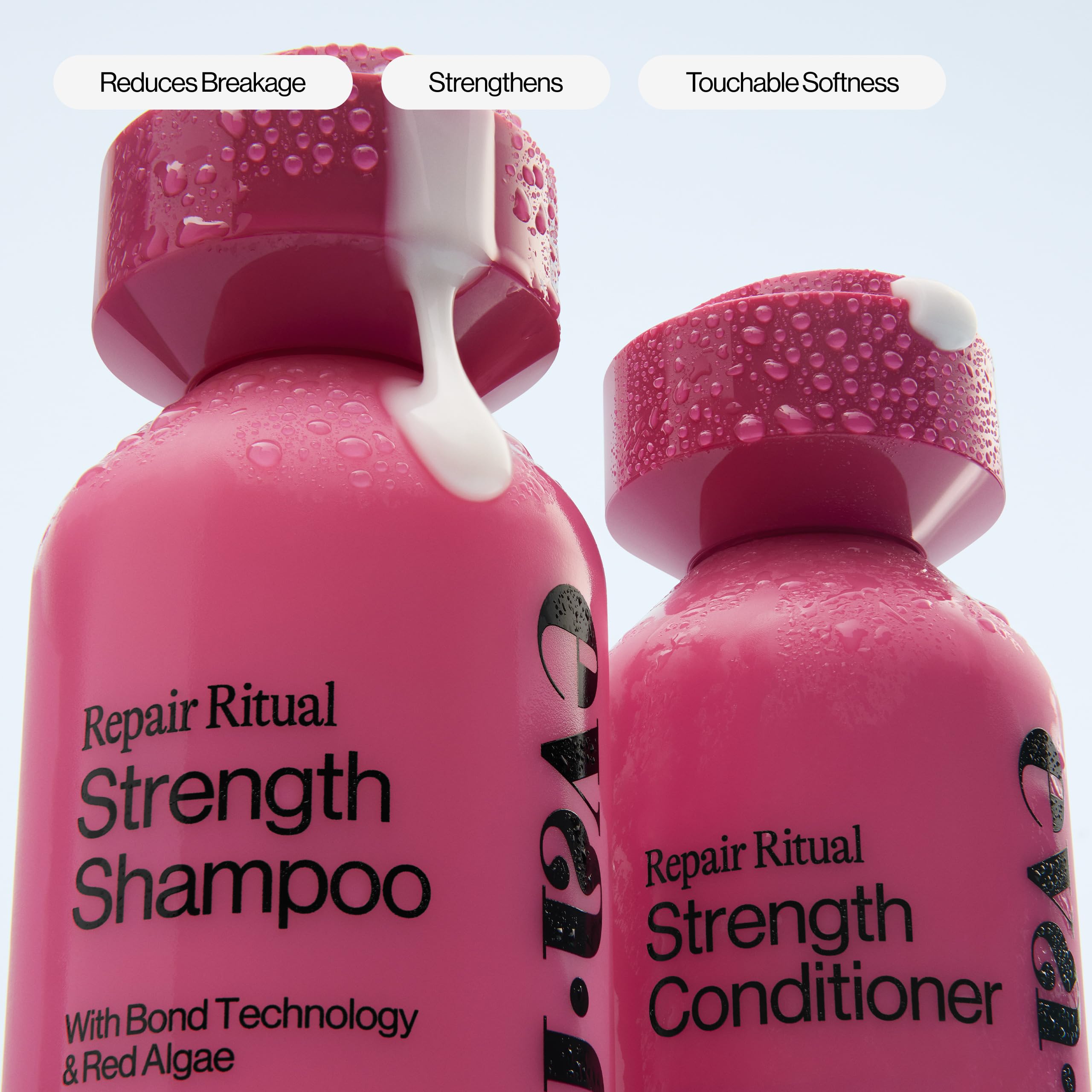 EVA·NYC conditioner being applied to hair mid-lengths demonstrating detangling