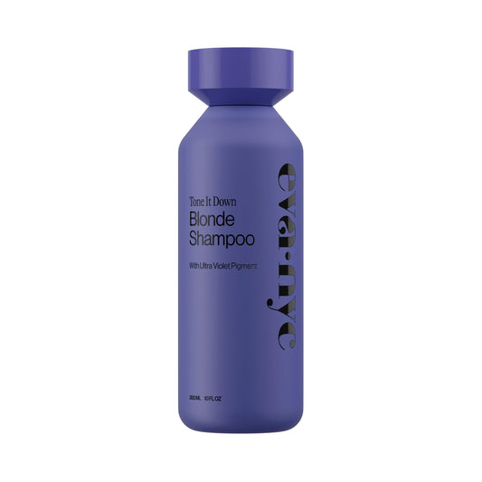 EVA·NYC front bottle of Tone It Down purple shampoo showing packaging and benefit