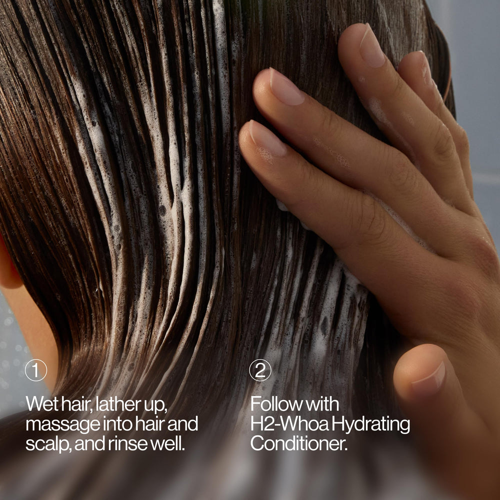EVA·NYC bottle in a shower setting suggesting hydrating daily use