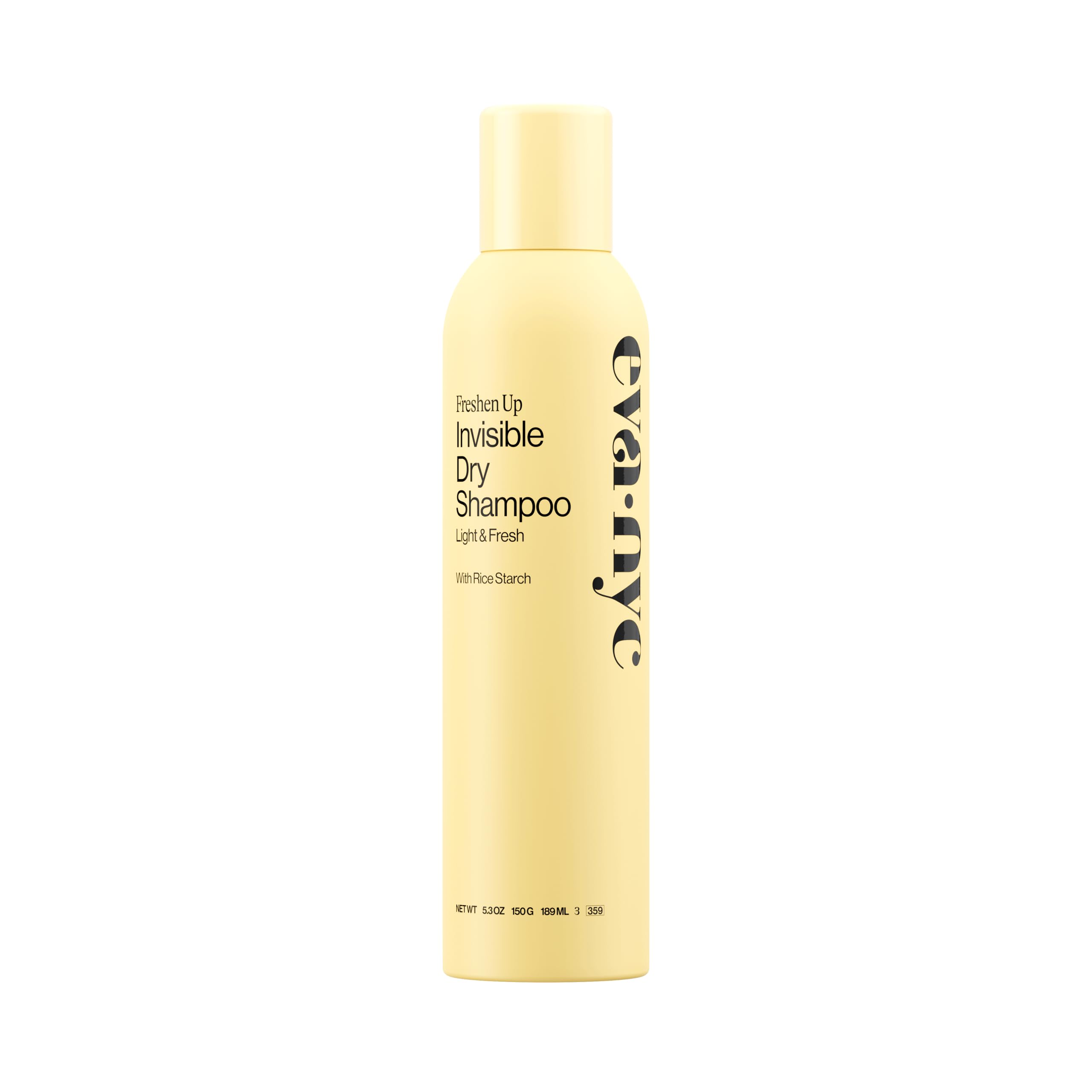 EVA·NYC front packaging showing clean, compact dry shampoo can and benefits