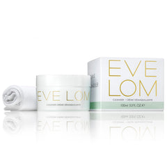 EVE LOM balm in hand demonstrating easy application and massage benefit