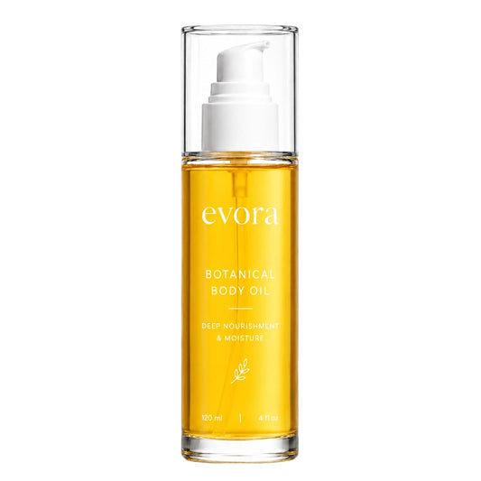 EveLabs Evora front packaging showing elegant bottle and label benefits