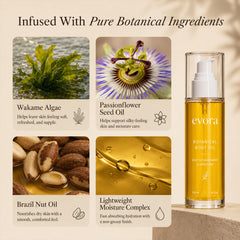 EveLabs Evora oil drop on skin showing fast absorption and silky finish