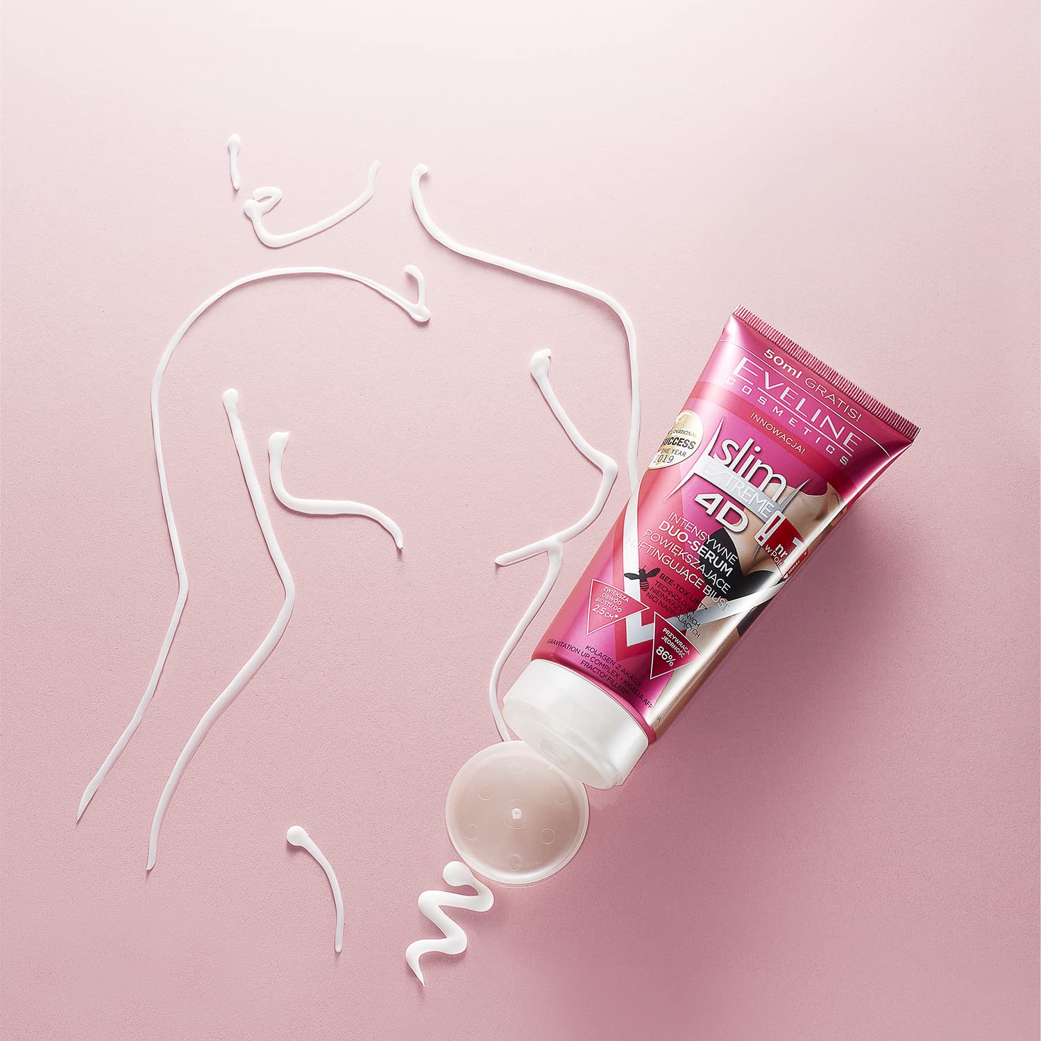 EVELINE COSMETICS creamy serum texture close-up showing smooth absorption benefit