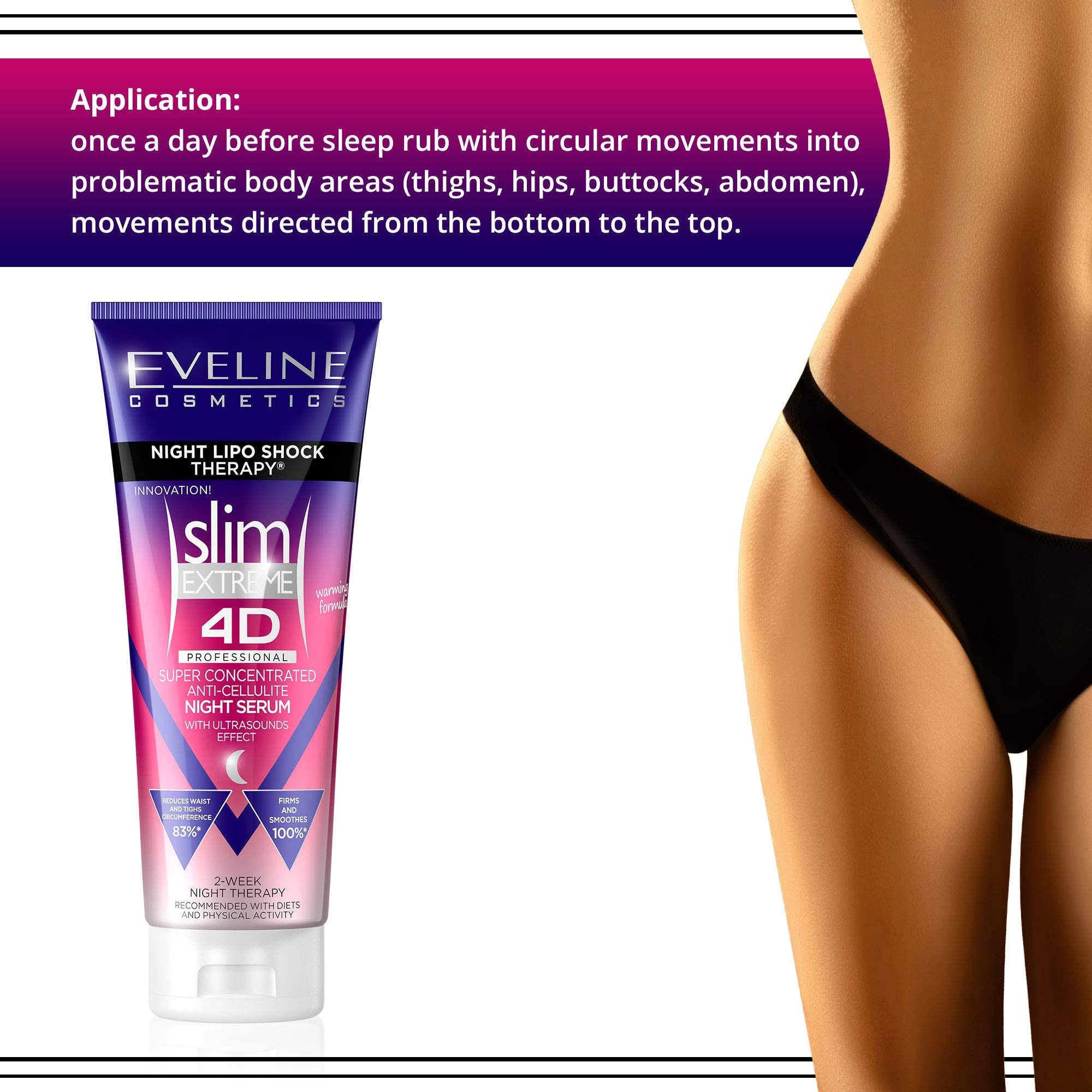 EVELINE COSMETICS nightstand scene suggesting overnight firming routine