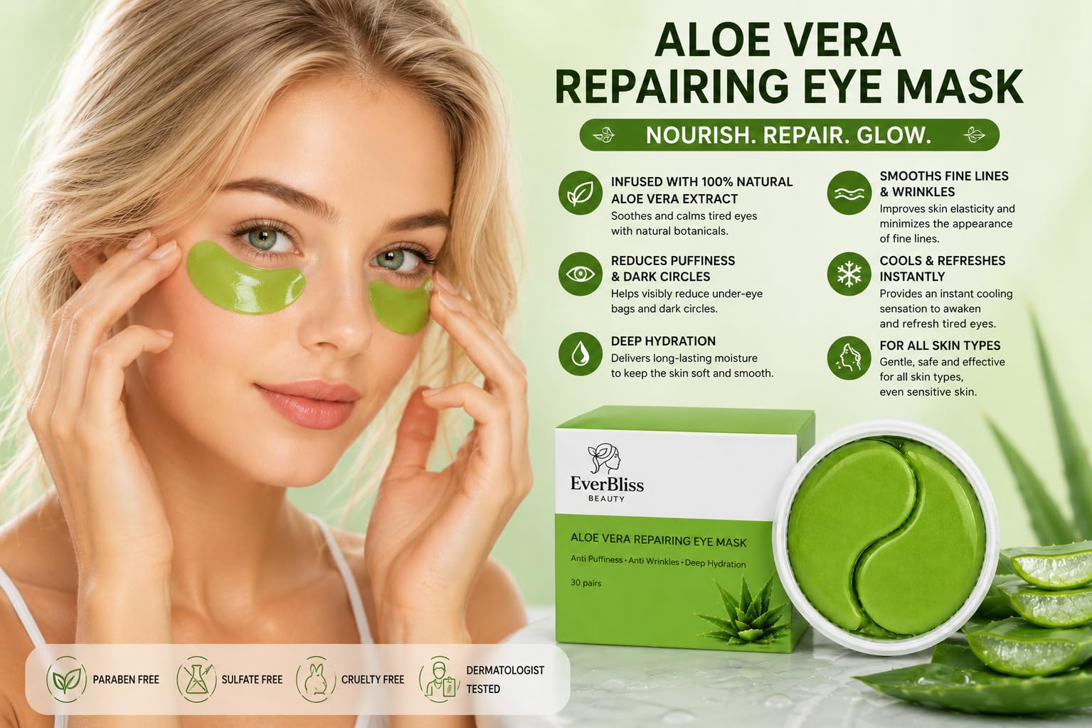 EverBliss Beauty application under-eye in use delivering instant refresh