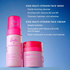 Evereden Barbie face cream jar top view showing lightweight formula for hydration