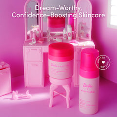 Evereden Barbie cream texture swipe showing non-greasy absorption for kids