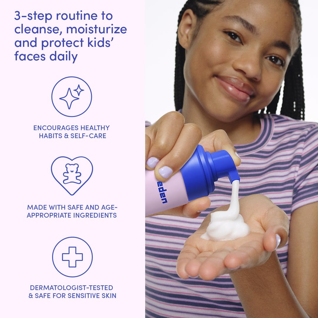 Child applying Evereden sunscreen outdoors illustrating sun-safe habit building benefit