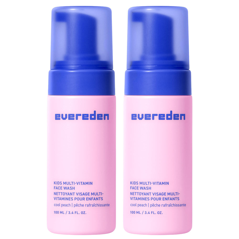 Evereden front packaging showing Cool Peach bottle, gentle cleanser benefit