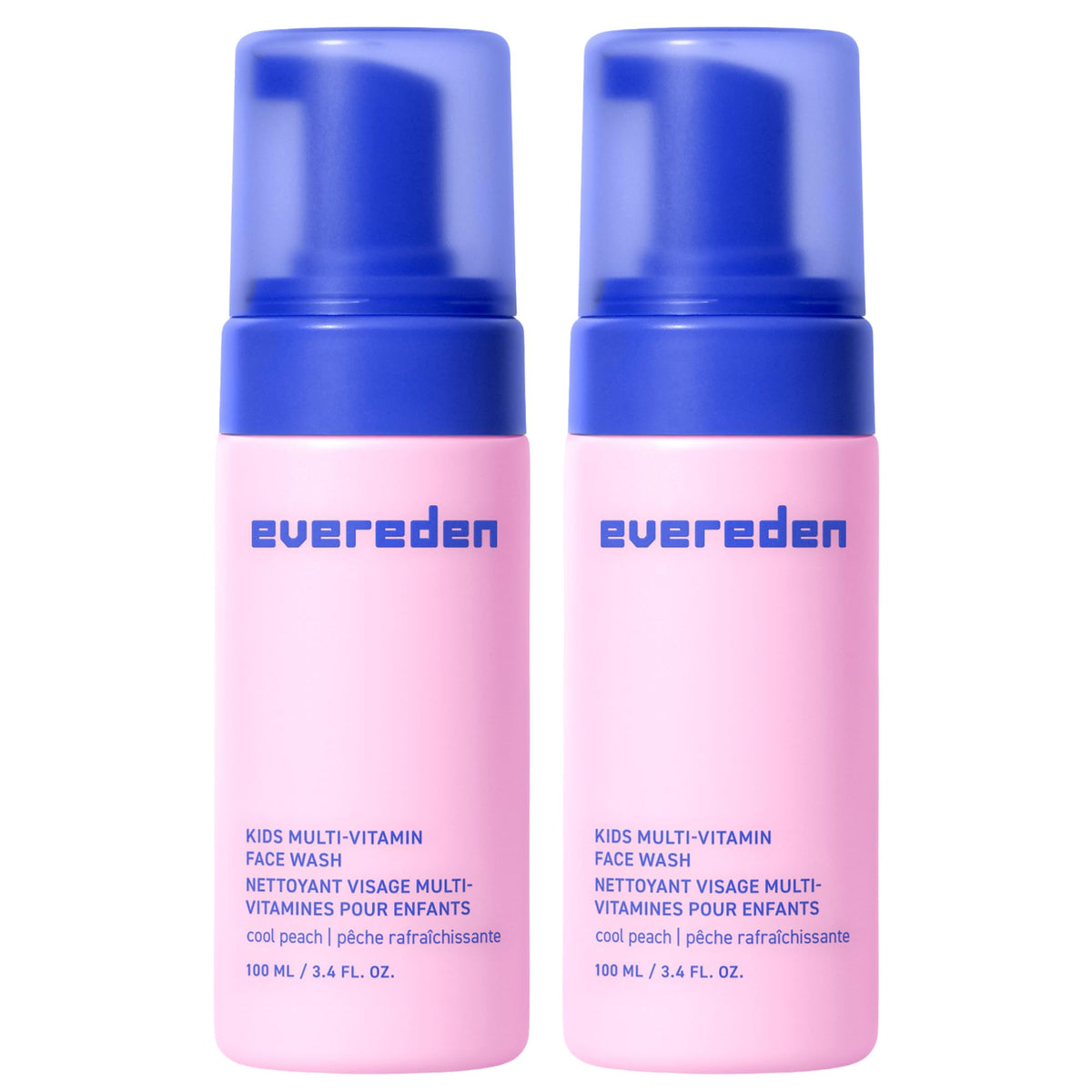 Evereden front packaging showing Cool Peach bottle, gentle cleanser benefit