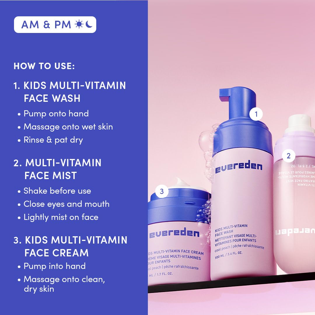 Evereden cream applied to child cheek demonstrating soothing hydration benefit