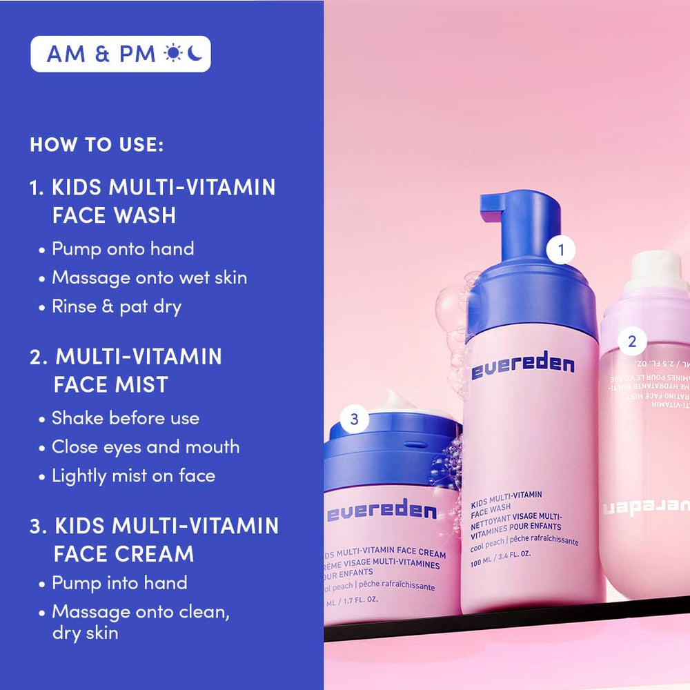 Evereden cream applied to child cheek demonstrating soothing hydration benefit