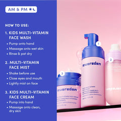 Evereden cream applied to child cheek demonstrating soothing hydration benefit