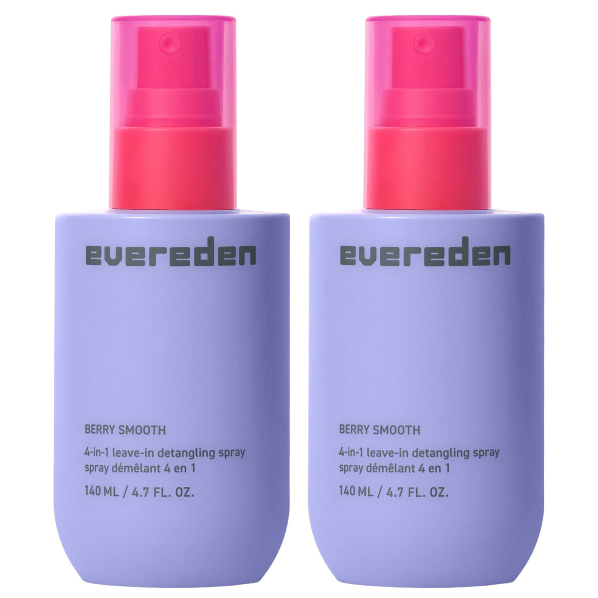 Evereden detangler spray front packaging showing product and claims