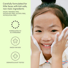 Applying Evereden face cream to child's cheek showing soothing hydration benefit