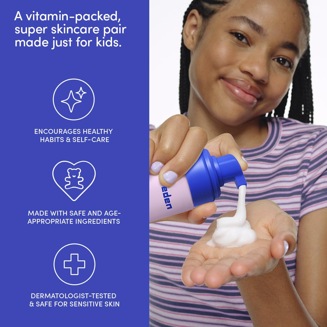 Evereden face wash texture in palm shows mild, vitamin-rich cleansing