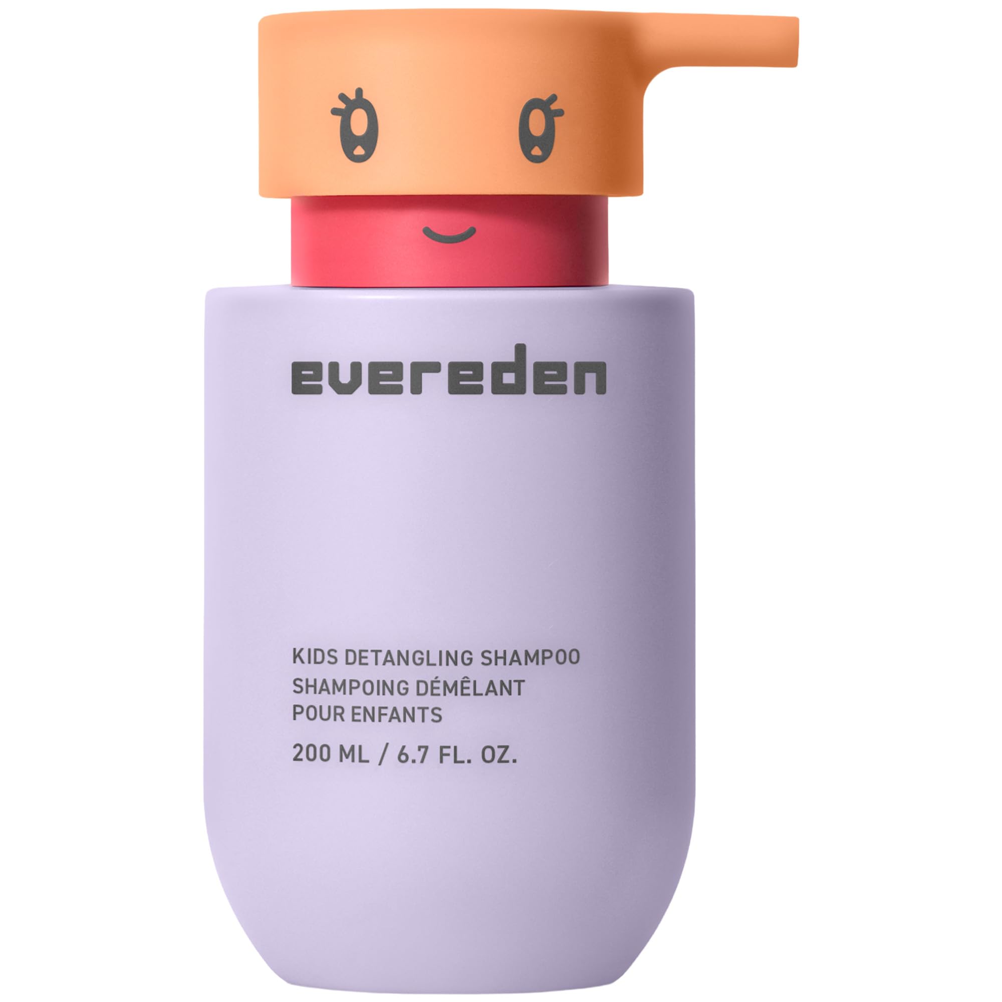 Evereden front bottle showing clean kids detangling shampoo benefits