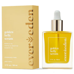 Evereden bottle front view showing clean vegan belly oil benefits