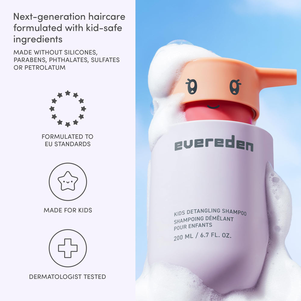Evereden before-and-after hair detangling comparison showing smoother strands
