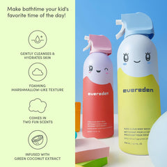 evereden coconut bottle label close-up showing ingredient cues and nourishing promise benefit: hydrating