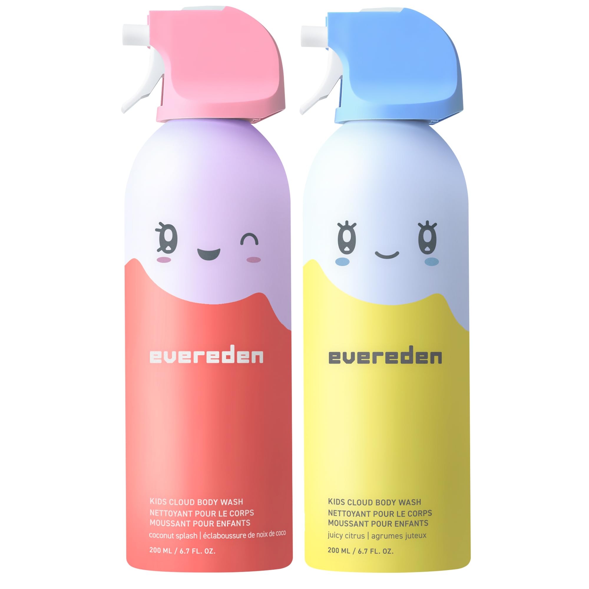 evereden front packaging showing two gentle kid washes and clear labeling benefit: safe daily use
